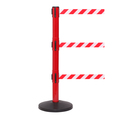 Queue Solutions SafetyPro Twin 250, Red, 11' Red/White PLEASE WAIT HERE Belt SPROTwin250R-RWPWH110